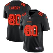 Wholesale Cheap Cleveland Browns #80 Jarvis Landry Men's Nike Team Logo Dual Overlap Limited NFL Jersey Black