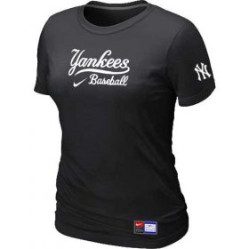 Wholesale Cheap Women\'s New York Yankees Nike Short Sleeve Practice MLB T-Shirt Black