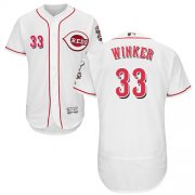 Wholesale Cheap Reds #33 Jesse Winker White Flexbase Authentic Collection Stitched MLB Jersey