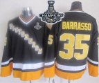 Wholesale Cheap Penguins #35 Tom Barrasso Black/Yellow CCM Throwback 2017 Stanley Cup Finals Champions Stitched NHL Jersey