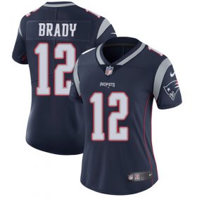 Wholesale Cheap Nike Patriots #12 Tom Brady Navy Blue Team Color Women\'s Stitched NFL Vapor Untouchable Limited Jersey