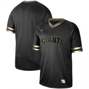 Wholesale Cheap Nike Giants Blank Black Gold Authentic Stitched MLB Jersey