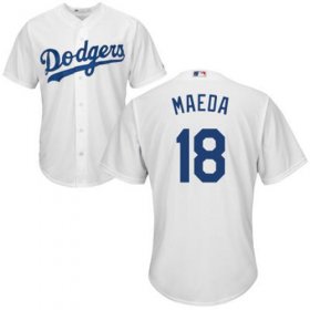 Wholesale Cheap Dodgers #18 Kenta Maeda White Cool Base Stitched Youth MLB Jersey
