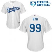 Wholesale Cheap Dodgers #99 Hyun-Jin Ryu White Cool Base Stitched Youth MLB Jersey