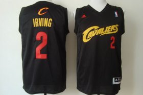Wholesale Cheap Cleveland Cavaliers #2 Kyrie Irving 2014 Black With Red Fashion Jersey