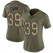 Wholesale Cheap Nike Ravens #39 Brandon Carr Olive/Camo Women's Stitched NFL Limited 2017 Salute To Service Jersey