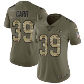 Wholesale Cheap Nike Ravens #39 Brandon Carr Olive/Camo Women\'s Stitched NFL Limited 2017 Salute To Service Jersey