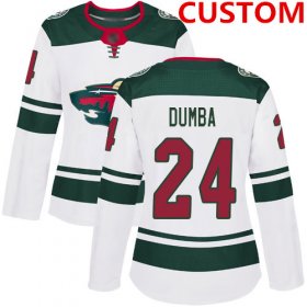Wholesale Cheap Custom Minnesota Wild White Road Authentic Women\'s Stitched Hockey Jersey