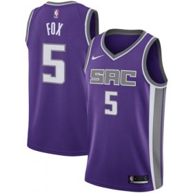 Wholesale Cheap Nike Sacramento Kings #5 De\'Aaron Fox Purple NBA Swingman Icon Edition Jersey