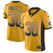 Wholesale Cheap Nike Rams #30 Todd Gurley II Gold Men's Stitched NFL Limited Rush Drift Fashion Jersey