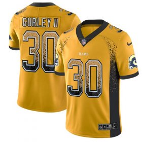 Wholesale Cheap Nike Rams #30 Todd Gurley II Gold Men\'s Stitched NFL Limited Rush Drift Fashion Jersey