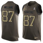 Wholesale Cheap Nike Ravens #87 Maxx Williams Green Men's Stitched NFL Limited Salute To Service Tank Top Jersey