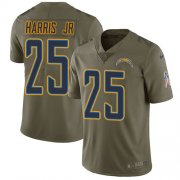 Wholesale Cheap Nike Chargers #25 Chris Harris Jr Olive Men's Stitched NFL Limited 2017 Salute To Service Jersey