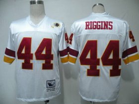 Wholesale Cheap Mitchell and Ness Redskins #44 John Riggins White Stitched Throwback NFL Jersey