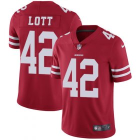 Wholesale Cheap Nike 49ers #42 Ronnie Lott Red Team Color Men\'s Stitched NFL Vapor Untouchable Limited Jersey