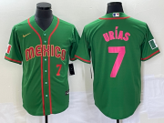 Wholesale Cheap Men's Mexico Baseball #7 Julio Urias Number 2023 Green World Classic Stitched Jersey9