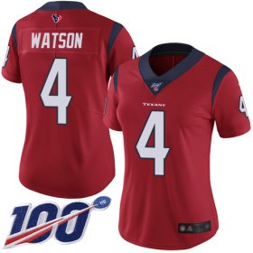 Wholesale Cheap Nike Texans #4 Deshaun Watson Red Alternate Women\'s Stitched NFL 100th Season Vapor Limited Jersey