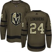 Wholesale Cheap Adidas Golden Knights #24 Oscar Lindberg Green Salute to Service Stitched Youth NHL Jersey