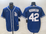 Cheap Men's Los Angeles Dodgers #42 Jackie Robinson Blue Cool Base Stitched Baseball Jersey