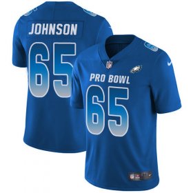 Wholesale Cheap Nike Eagles #65 Lane Johnson Royal Youth Stitched NFL Limited NFC 2018 Pro Bowl Jersey