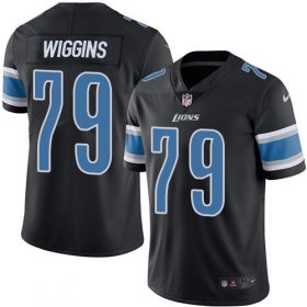 Wholesale Cheap Nike Lions #79 Kenny Wiggins Black Men\'s Stitched NFL Limited Rush Jersey