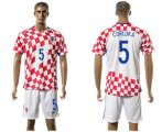 Wholesale Cheap Croatia #5 Corluka Home Soccer Country Jersey
