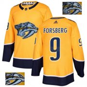 Wholesale Cheap Adidas Predators #9 Filip Forsberg Yellow Home Authentic Fashion Gold Stitched NHL Jersey