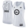 Wholesale Cheap Nike Philadelphia 76ers #21 Joel Embiid White Women's NBA Jordan Swingman 2018 All-Star Game Jersey