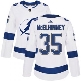 Cheap Adidas Lightning #35 Curtis McElhinney White Road Authentic Women\'s Stitched NHL Jersey