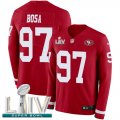 Wholesale Cheap Nike 49ers #97 Nick Bosa Red Super Bowl LIV 2020 Team Color Men's Stitched NFL Limited Therma Long Sleeve Jersey