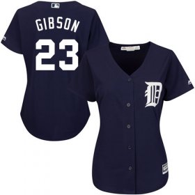 Wholesale Cheap Tigers #23 Kirk Gibson Navy Blue Alternate Women\'s Stitched MLB Jersey