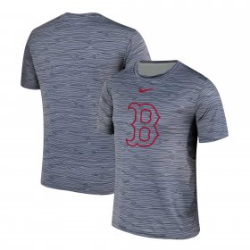 Wholesale Cheap Nike Boston Red Sox Gray Black Striped Logo Performance T-Shirt
