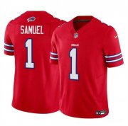Cheap Men's Buffalo Bills #1 Curtis Samuel Red 2023 F.U.S.E. Vapor Untouchable Limited Football Stitched Jersey
