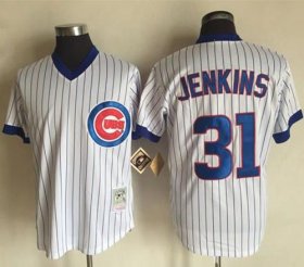 Wholesale Cheap Mitchell And Ness Cubs #31 Fergie Jenkins White Strip Throwback Stitched MLB Jersey