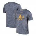 Wholesale Cheap Nike Oakland Athletics Gray Black Striped Logo Performance T-Shirt