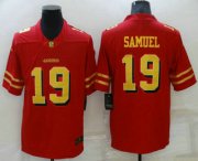 Wholesale Cheap Men's San Francisco 49ers #19 Deebo Samuel Red Gold 2021 Vapor Untouchable Stitched NFL Nike Limited Jersey