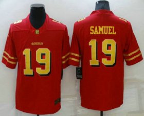 Wholesale Cheap Men\'s San Francisco 49ers #19 Deebo Samuel Red Gold 2021 Vapor Untouchable Stitched NFL Nike Limited Jersey