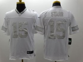 Wholesale Cheap Nike Packers #15 Bart Starr White Men\'s Stitched NFL Limited Platinum Jersey