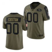 Wholesale Cheap Men's Olive San Francisco 49ers Customized 2021 Salute To Service Limited Stitched Jersey