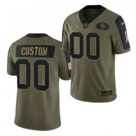 Wholesale Cheap Men\'s Olive San Francisco 49ers Customized 2021 Salute To Service Limited Stitched Jersey