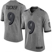 Wholesale Cheap Nike Ravens #9 Justin Tucker Gray Men's Stitched NFL Limited Gridiron Gray Jersey