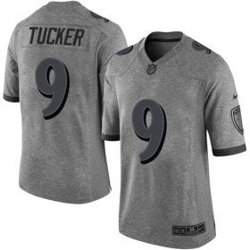 Wholesale Cheap Nike Ravens #9 Justin Tucker Gray Men\'s Stitched NFL Limited Gridiron Gray Jersey