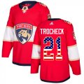 Wholesale Cheap Adidas Panthers #21 Vincent Trocheck Red Home Authentic USA Flag Stitched Youth NHL Jersey