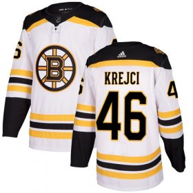 Wholesale Cheap Adidas Bruins #46 David Krejci White Road Authentic Youth Stitched NHL Jersey