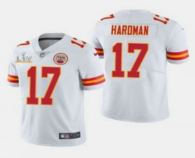 Wholesale Cheap Men\'s Kansas City Chiefs #17 Mecole Hardman White 2021 Super Bowl LV Stitched NFL Jersey
