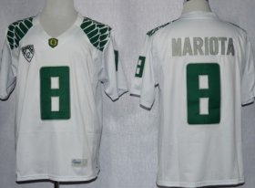 Wholesale Cheap Oregon Ducks #8 Marcus Mariota 2013 White Limited Jersey