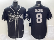 Wholesale Cheap Mens Las Vegas Raiders #8 Josh Jacobs Black Cool Base Stitched Baseball Jersey