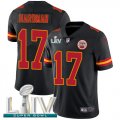 Wholesale Cheap Nike Chiefs #17 Mecole Hardman Black Super Bowl LIV 2020 Men's Stitched NFL Limited Rush Jersey