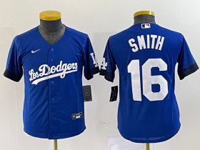 Wholesale Cheap Women\'s Los Angeles Dodgers #16 Will Smith Blue Stitched Cool Base Nike Jersey