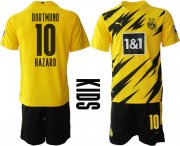 Wholesale Cheap Youth 2020-2021 club Dortmund home yellow 10 Soccer Jerseys
